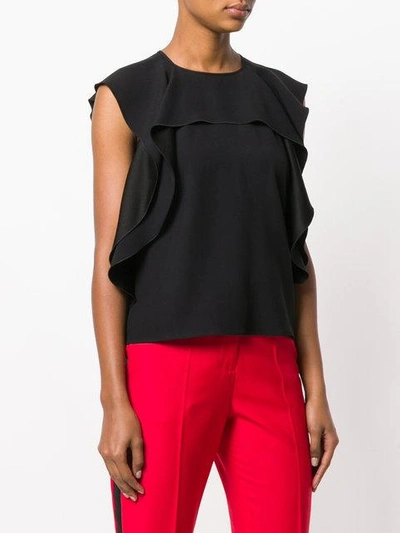 Shop Red Valentino Draped Front Top - Black
