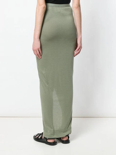 Shop Rick Owens Lilies Long Wrap Style Skirt - Green