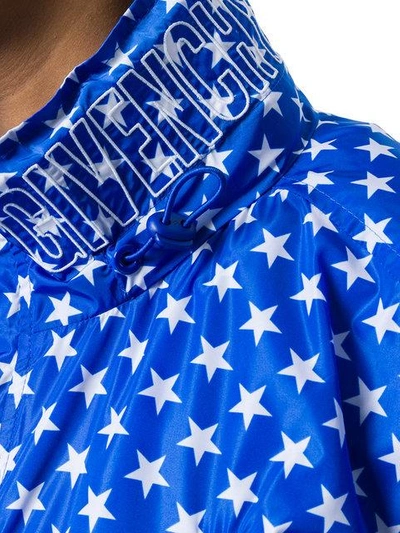 Shop Givenchy Oversized Star Print Parka In Blue
