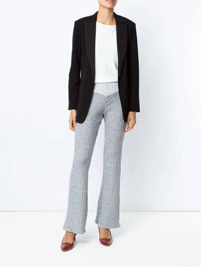 Shop Alcaçuz Calvin Flared Trousers In Grey