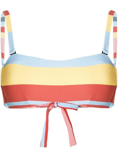 Shop Asceno Striped Bikini Top - Multicolour