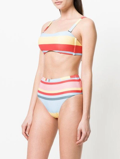 Shop Asceno Striped Bikini Top - Multicolour