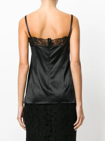 Shop Dolce & Gabbana Lace Trim Vest In N0000-nero