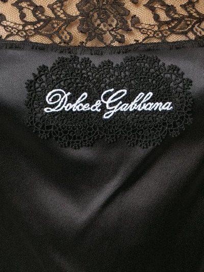 Shop Dolce & Gabbana Lace Trim Vest In N0000-nero