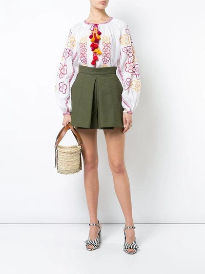 Shop March11 March 11 Floral Embroidered Blouse - White