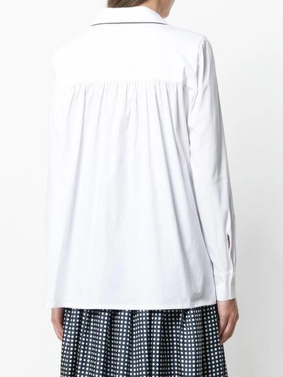 Shop Mantù Contrast Trim Shirt In White
