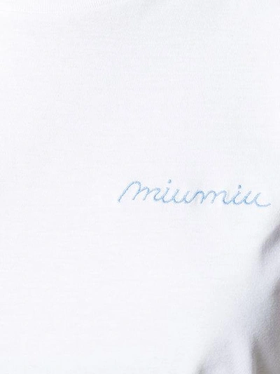 Shop Miu Miu Logo Embroidered T-shirt