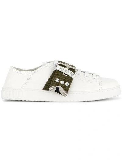 Shop Miu Miu Collapsible Back Sneakers