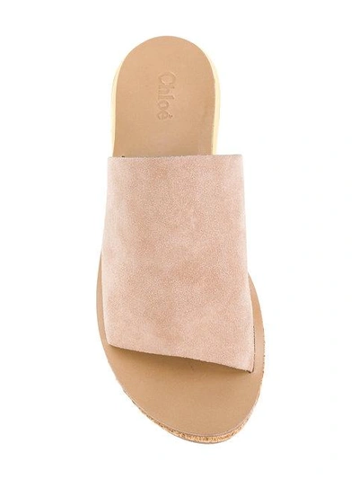 Shop Chloé Camille Wedge Mules In Pink
