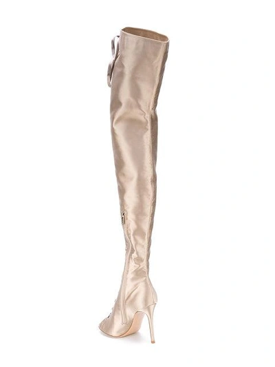 Shop Gianvito Rossi Marie Over-the-knee Boots In Neutrals