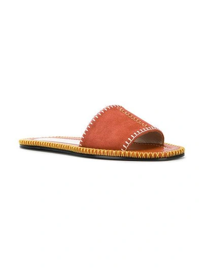 Shop Carven Whipstitch Detail Sandals In Orange