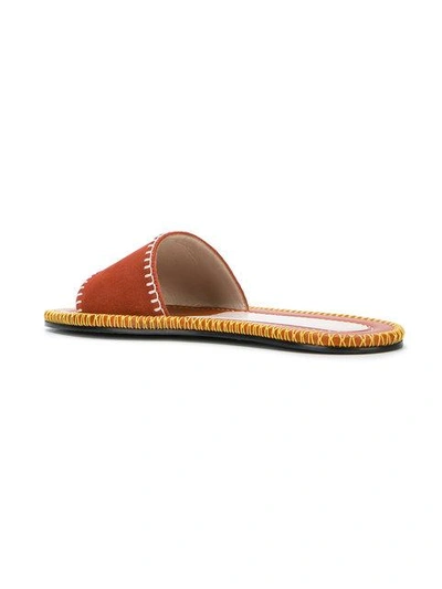 Shop Carven Whipstitch Detail Sandals In Orange