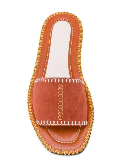 Shop Carven Whipstitch Detail Sandals In Orange