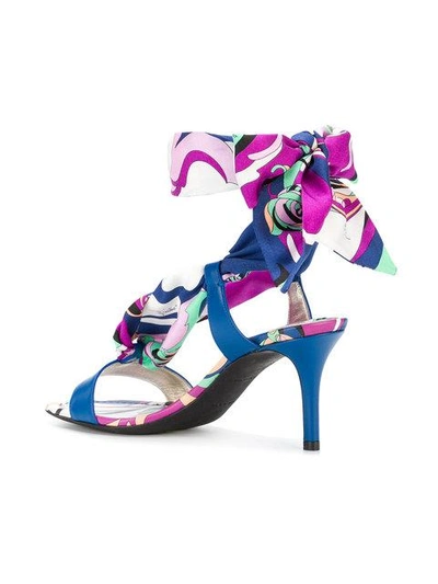 Shop Emilio Pucci Aruba Print Tie Up Sandals