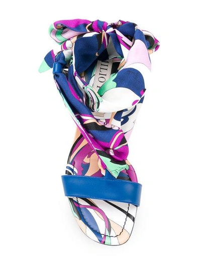Shop Emilio Pucci Aruba Print Tie Up Sandals