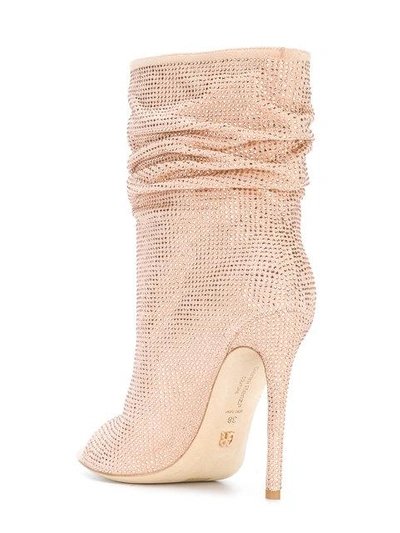 Shop Gianni Renzi Open Toe Boots In Neutrals