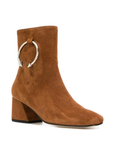 Shop Dorateymur Ring Embellished Boots In Brown