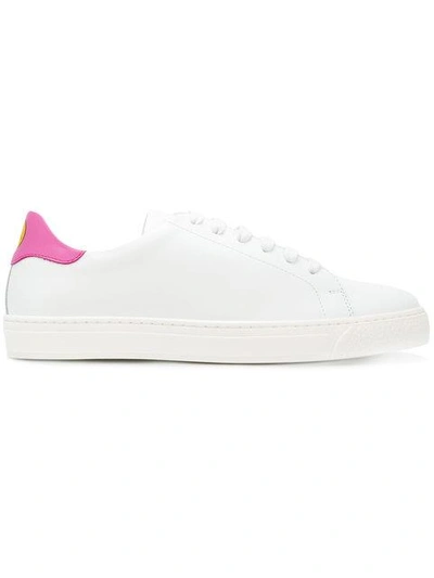 Shop Anya Hindmarch Wink Face Sneakers - White
