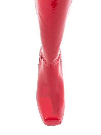 Shop Aalto Block Heeled Boots In Red