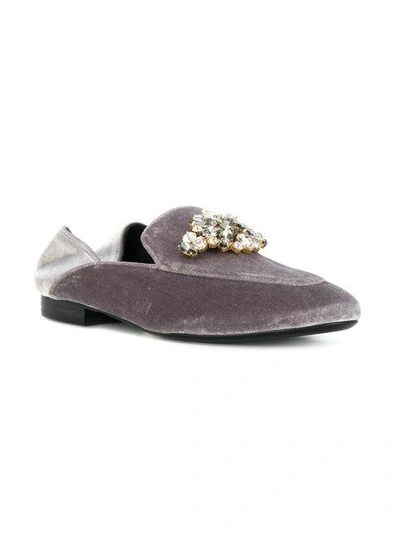 Shop Caruso Embellished Mules In Grey