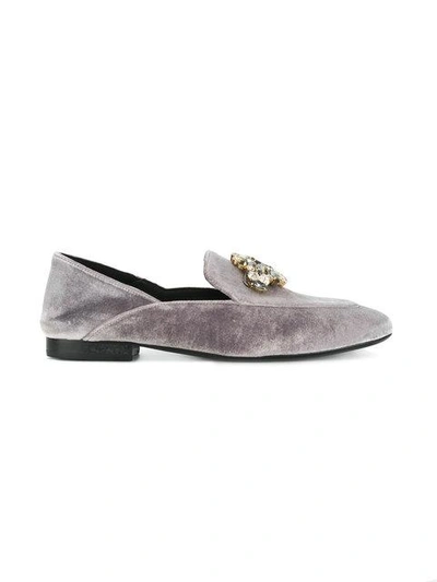 Shop Caruso Embellished Mules In Grey