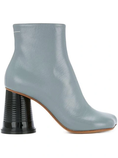 Shop Mm6 Maison Margiela Cup Heel Boots - Blue