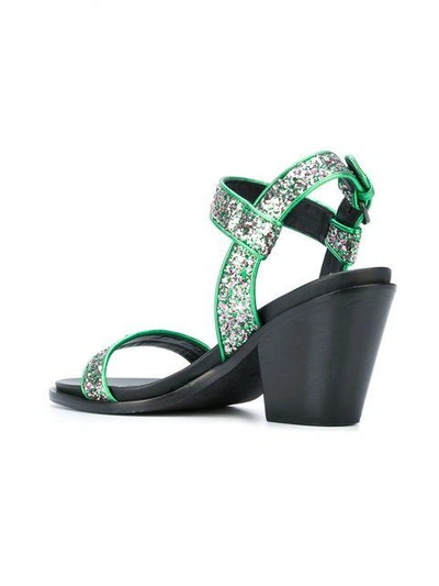 Shop A.f.vandevorst Glitter Strap Standals In Green