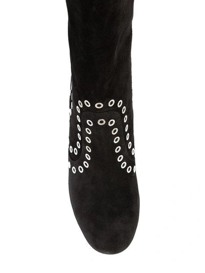Shop Alexander Mcqueen Eyelet Embellished Boots In Black