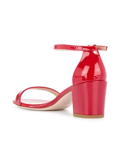 Shop Stuart Weitzman Simple Ankle Strap Sandals In Red