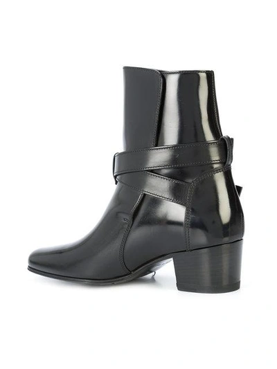 Shop Amiri Buckle Ankle Boots In Black