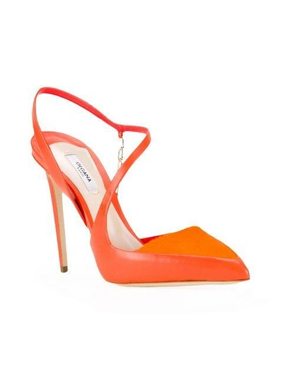 Shop Olgana Chain Detail Pumps In Orange