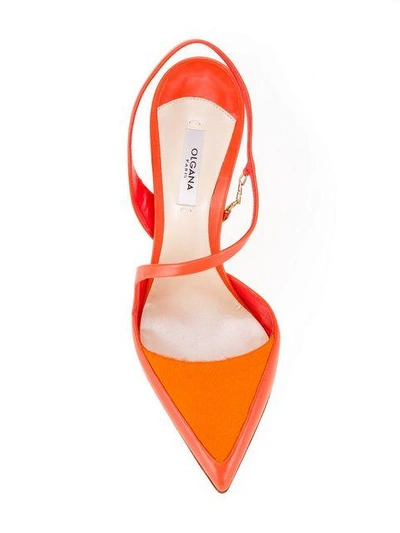 Shop Olgana Chain Detail Pumps In Orange