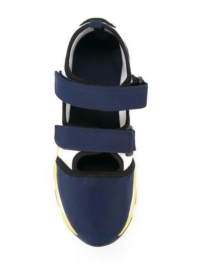 Shop Marni Neoprene Double-strap Sneakers In Blue