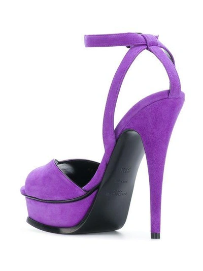 Shop Saint Laurent Tribute 105 Open Toe Sandals In Purple