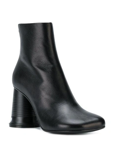 Shop Mm6 Maison Margiela Boots With Cup Shaped Heel - Black