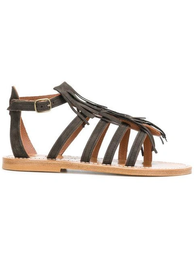 Shop Kjacques Open Toe Gladiator Sandals In Brown