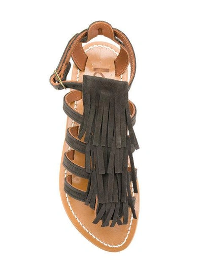 Shop Kjacques Open Toe Gladiator Sandals In Brown