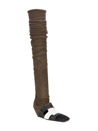 Shop Rick Owens Stretch Sock Boots In Brown