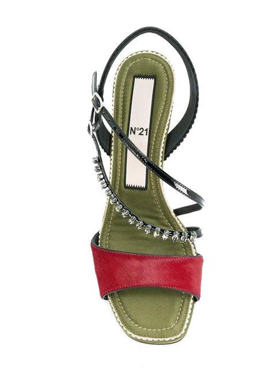 Shop N°21 Embellished Strappy Sandals In Red