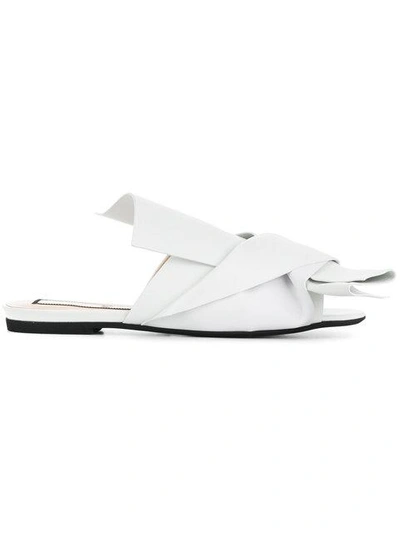 Shop N°21 Abstract Bow Mules In White
