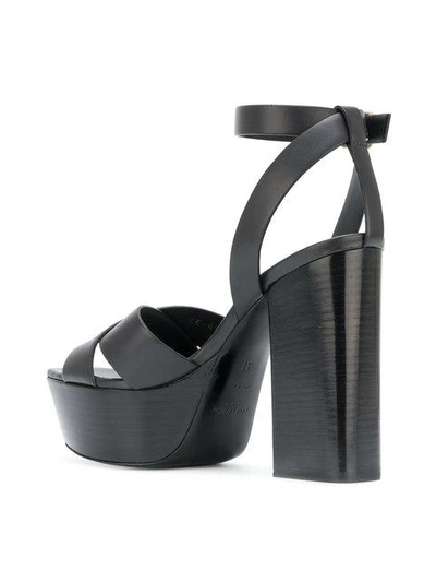 Shop Saint Laurent Farrah 80 Criss-cross Sandals In Black