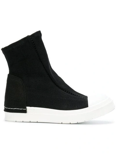 Shop Cinzia Araia Sock-like Upper Sneaker Boots - Black