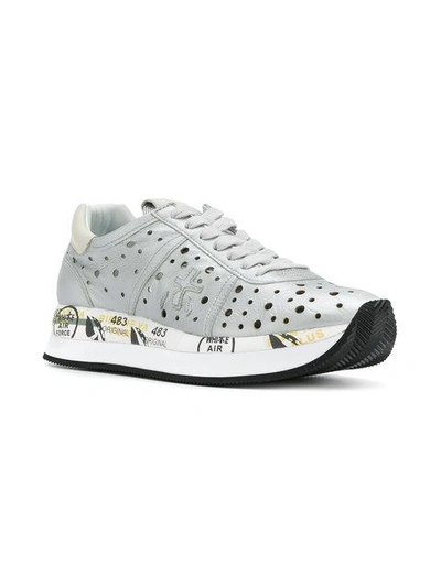 Shop White Premiata Conny Sneakers In Metallic