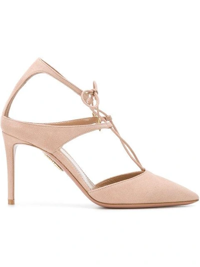 Shop Aquazzura Manhattan Pumps In Pink