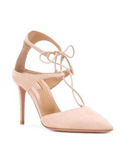 Shop Aquazzura Manhattan Pumps In Pink