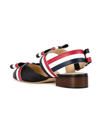 Shop Thom Browne Signature Stripes Pointed Sandals In Black