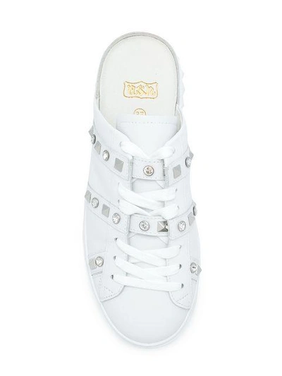 Shop Ash Studded Mule Sneakers In White