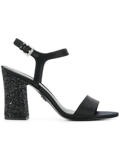 Shop Michael Kors Michael  Glitter Heel Sandals - Black