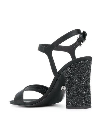 Shop Michael Kors Michael  Glitter Heel Sandals - Black