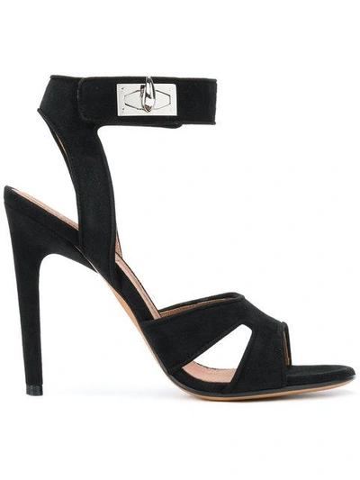 Shop Givenchy Shark Lock Sandals In Black